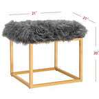 Pouf carré Rowan - FOX6288 - Safavieh Couture