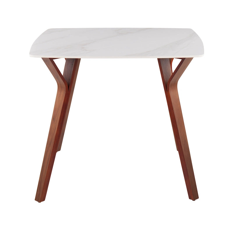 Table de salle à manger avec plateau en marbre texturé