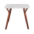 Table de salle à manger avec plateau en marbre texturé