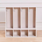 Vestiaire 4 sections ECR4Kids Streamline pour tout-petits avec banc, mobilier de classe
