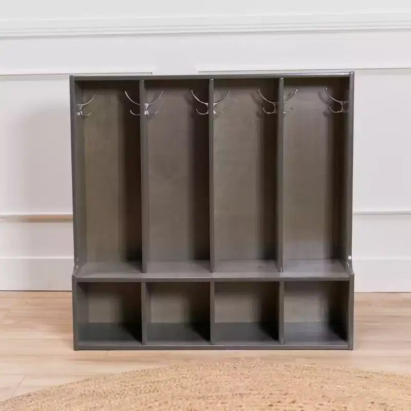 Vestiaire 4 sections ECR4Kids Streamline pour tout-petits avec banc, mobilier de classe