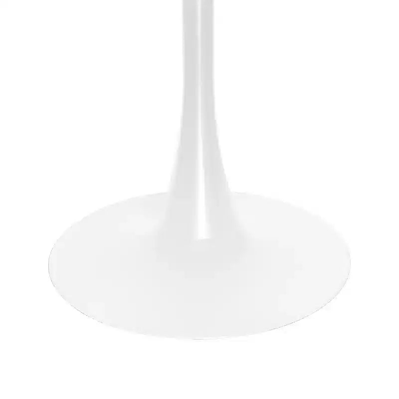 LeisureMod Bristol Table à manger ronde de 36 po de style moderne du milieu du siècle avec plateau en MDF et base en fer blanc pour cuisine, salle à manger, petit-déjeuner et petits espaces