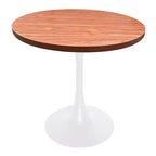LeisureMod Bristol Table à manger ronde de 36 po de style moderne du milieu du siècle avec plateau en MDF et base en fer blanc pour cuisine, salle à manger, petit-déjeuner et petits espaces