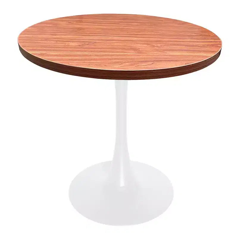 LeisureMod Bristol Table à manger ronde de 36 po de style moderne du milieu du siècle avec plateau en MDF et base en fer blanc pour cuisine, salle à manger, petit-déjeuner et petits espaces