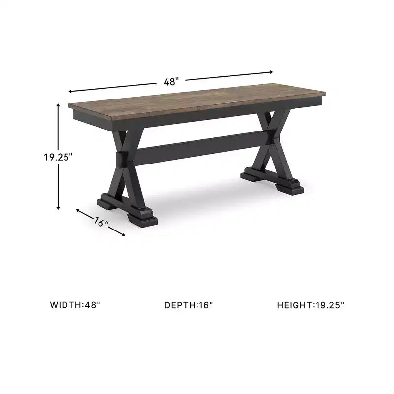 Banc de salle à manger Signature Design by Ashley Wildenauer 50, brun et noir