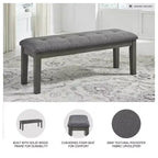 Banc de salle à manger Signature Design by Ashley Hallanden 50 contemporain bicolore gris