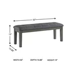 Banc de salle à manger Signature Design by Ashley Hallanden 50 contemporain bicolore gris