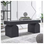 Banc d'appoint Holgrove de Signature Design by Ashley – Bois massif noir mat avec pieds décoratifs surdimensionnés