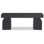 Banc d'appoint Holgrove de Signature Design by Ashley – Bois massif noir mat avec pieds décoratifs surdimensionnés