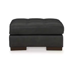 Signature Design by Ashley Luigi — Pouf contemporain en cuir noir