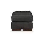 Signature Design by Ashley Luigi — Pouf contemporain en cuir noir
