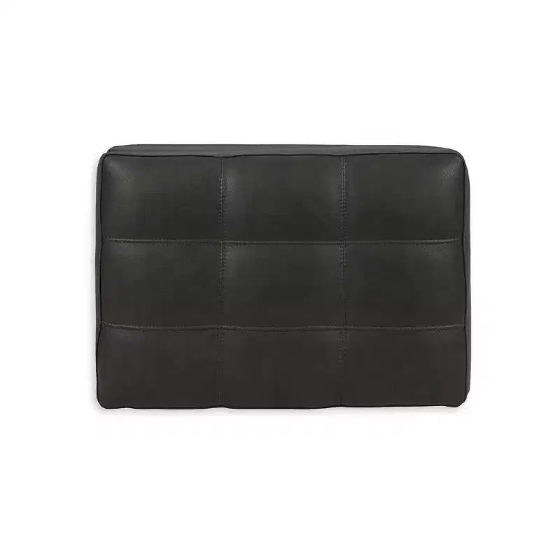 Signature Design by Ashley Luigi — Pouf contemporain en cuir noir
