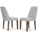 Signature Design by Ashley Lyncott Contemporary Dining Room Upholstered Side Chair with Foam Cushion, Set of 2, Cream & Brown