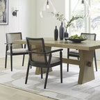 Signature Design by Ashley Galliden – Chaise de salle à manger avec accoudoirs, lot de 2, noir
