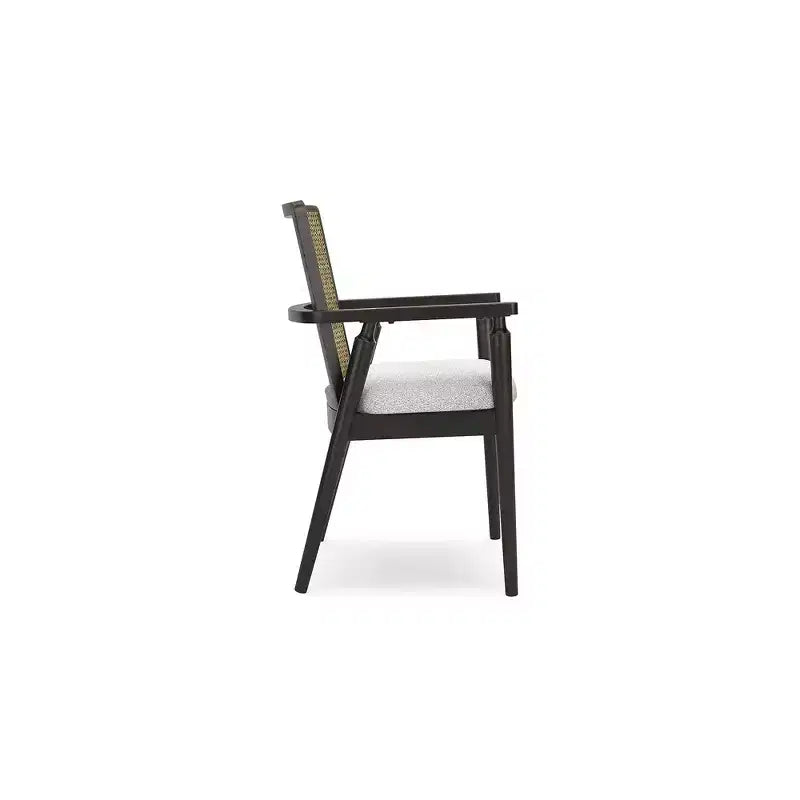 Signature Design by Ashley Galliden – Chaise de salle à manger avec accoudoirs, lot de 2, noir