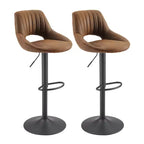 HOMLUX Lot de 2 tabourets de bar réglables avec dossier ouvert et pivotant