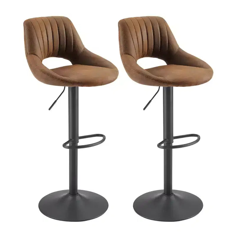 HOMLUX Lot de 2 tabourets de bar réglables avec dossier ouvert et pivotant