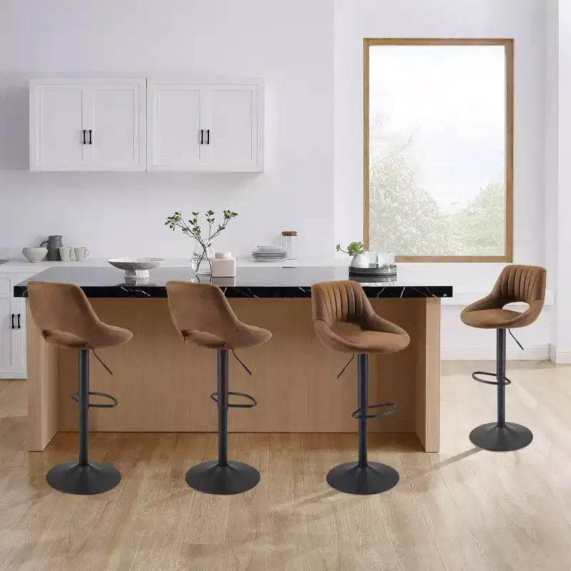 HOMLUX Lot de 2 tabourets de bar réglables avec dossier ouvert et pivotant