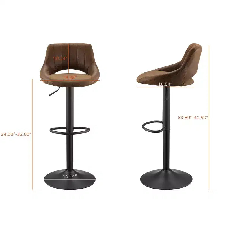 HOMLUX Lot de 2 tabourets de bar réglables avec dossier ouvert et pivotant