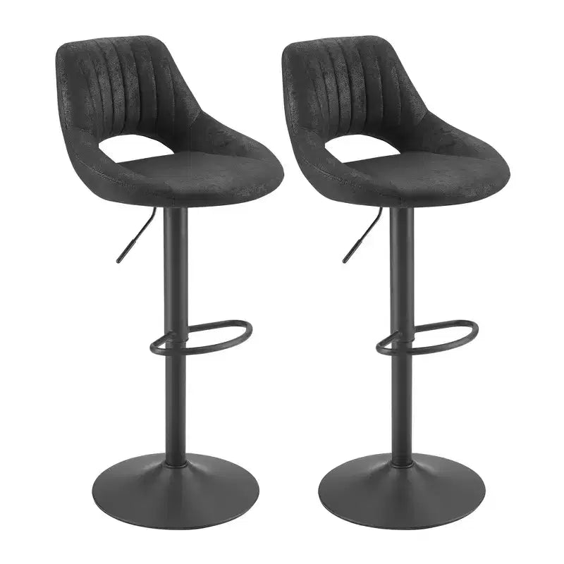 HOMLUX Lot de 2 tabourets de bar réglables avec dossier ouvert et pivotant