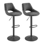 HOMLUX Lot de 2 tabourets de bar réglables avec dossier ouvert et pivotant