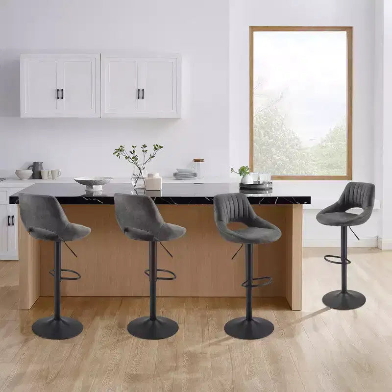 HOMLUX Lot de 2 tabourets de bar réglables avec dossier ouvert et pivotant