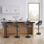 HOMLUX Lot de 2 tabourets de bar réglables avec dossier ouvert et pivotant