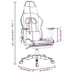 vidaXL Chaise de jeu réglable - Noir et gris, similicuir, conception ergonomique, pivotante à 360 degrés, roulettes, dossier inclinable et repose-pieds