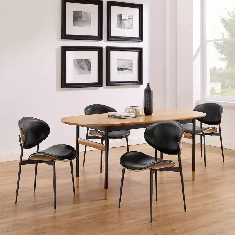 HOMLUX Lot de 2 chaises de salle à manger en peuplier rembourrées Chaise d'appoint moderne en similicuir pour chambre à coucher, cuisine, salle à manger, coin petit-déjeuner