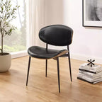 HOMLUX Lot de 2 chaises de salle à manger en peuplier rembourrées Chaise d'appoint moderne en similicuir pour chambre à coucher, cuisine, salle à manger, coin petit-déjeuner