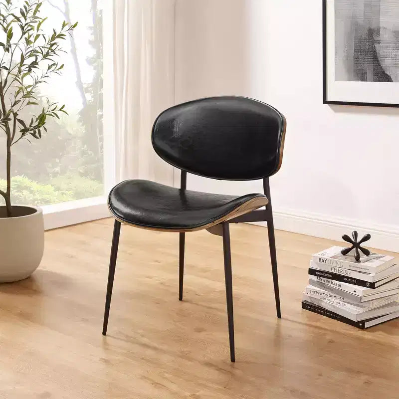 HOMLUX Lot de 2 chaises de salle à manger en peuplier rembourrées Chaise d'appoint moderne en similicuir pour chambre à coucher, cuisine, salle à manger, coin petit-déjeuner