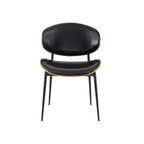 HOMLUX Lot de 2 chaises de salle à manger en peuplier rembourrées Chaise d'appoint moderne en similicuir pour chambre à coucher, cuisine, salle à manger, coin petit-déjeuner