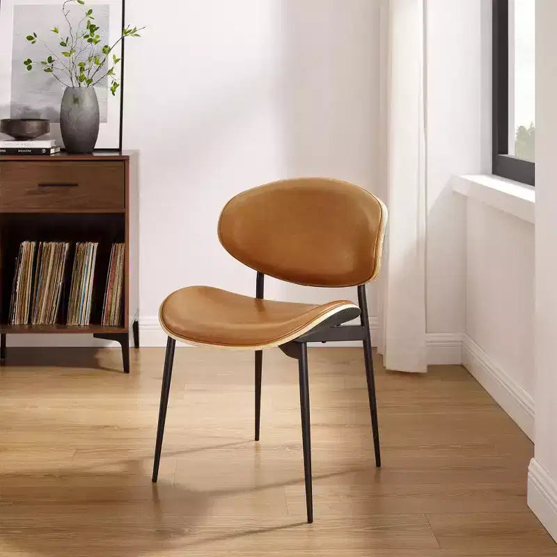 HOMLUX Lot de 2 chaises de salle à manger en peuplier rembourrées Chaise d'appoint moderne en similicuir pour chambre à coucher, cuisine, salle à manger, coin petit-déjeuner