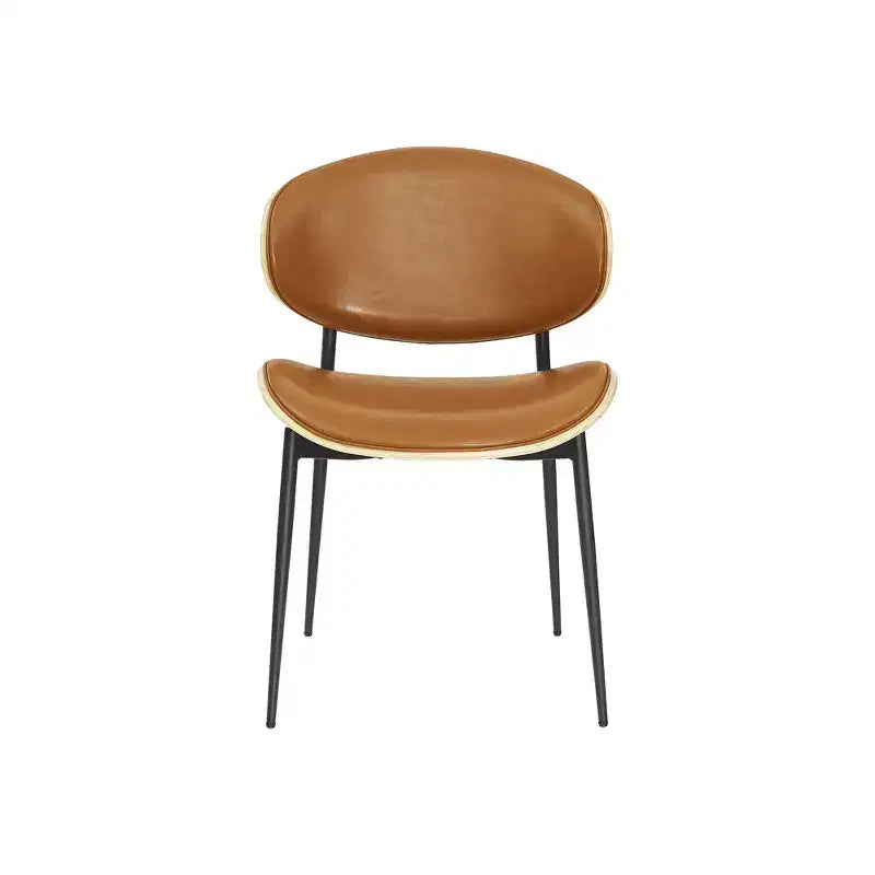 HOMLUX Lot de 2 chaises de salle à manger en peuplier rembourrées Chaise d'appoint moderne en similicuir pour chambre à coucher, cuisine, salle à manger, coin petit-déjeuner