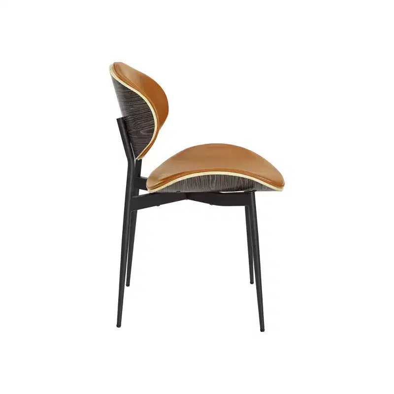 HOMLUX Lot de 2 chaises de salle à manger en peuplier rembourrées Chaise d'appoint moderne en similicuir pour chambre à coucher, cuisine, salle à manger, coin petit-déjeuner