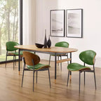 HOMLUX Lot de 2 chaises de salle à manger en peuplier rembourrées Chaise d'appoint moderne en similicuir pour chambre à coucher, cuisine, salle à manger, coin petit-déjeuner