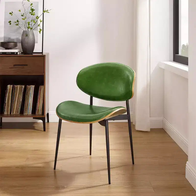 HOMLUX Lot de 2 chaises de salle à manger en peuplier rembourrées Chaise d'appoint moderne en similicuir pour chambre à coucher, cuisine, salle à manger, coin petit-déjeuner
