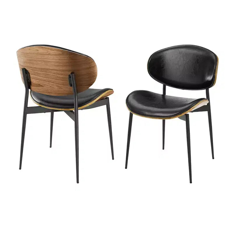 HOMLUX Lot de 2 chaises de salle à manger en peuplier rembourrées Chaise d'appoint moderne en similicuir pour chambre à coucher, cuisine, salle à manger, coin petit-déjeuner