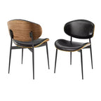 HOMLUX Lot de 2 chaises de salle à manger en peuplier rembourrées Chaise d'appoint moderne en similicuir pour chambre à coucher, cuisine, salle à manger, coin petit-déjeuner