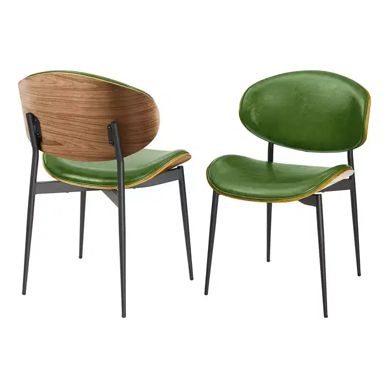 HOMLUX Lot de 2 chaises de salle à manger en peuplier rembourrées Chaise d'appoint moderne en similicuir pour chambre à coucher, cuisine, salle à manger, coin petit-déjeuner