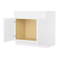 HOMLUX Easy-DIY 2-Drawer Ready to Assemble Bath Vanity Cabinet without Top in Shaker White