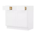 Meuble-lavabo HOMLUX Easy-DIY à 2 tiroirs, prêt à assembler, sans plateau, blanc Shaker