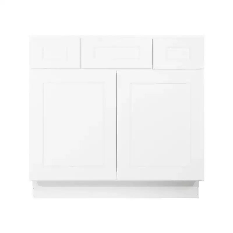 Meuble-lavabo HOMLUX Easy-DIY à 2 tiroirs, prêt à assembler, sans plateau, blanc Shaker