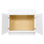 Meuble-lavabo HOMLUX Easy-DIY à 2 tiroirs, prêt à assembler, sans plateau, blanc Shaker