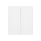 HOMLUX Meuble haut de cuisine Shaker blanc, prêt à monter, 30,5 cm de profondeur, 2 portes, 2 étagères