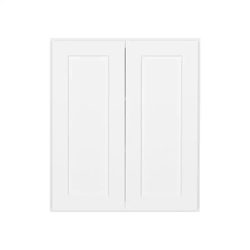 HOMLUX Meuble haut de cuisine Shaker blanc, prêt à monter, 30,5 cm de profondeur, 2 portes, 2 étagères