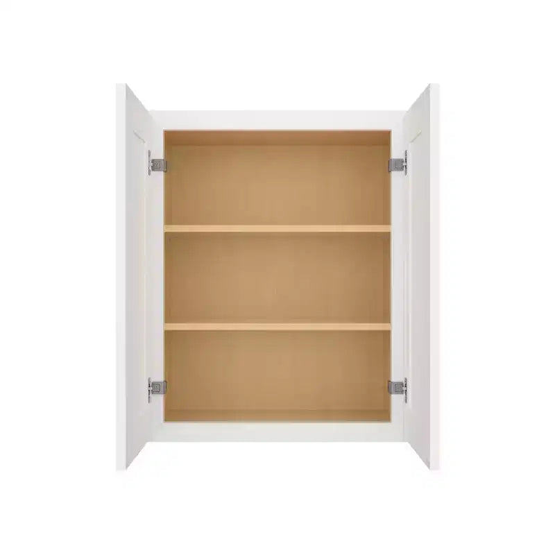 HOMLUX Meuble haut de cuisine Shaker blanc, prêt à monter, 30,5 cm de profondeur, 2 portes, 2 étagères