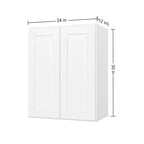 HOMLUX Meuble haut de cuisine Shaker blanc, prêt à monter, 30,5 cm de profondeur, 2 portes, 2 étagères