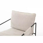 Lot de 2 fauteuils d'appoint modernes avec poches latérales, fauteuils rembourrés avec cadre en métal pour salon et chambre 4W - ModernLuxe