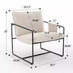 Lot de 2 fauteuils d'appoint modernes avec poches latérales, fauteuils rembourrés avec cadre en métal pour salon et chambre 4W - ModernLuxe